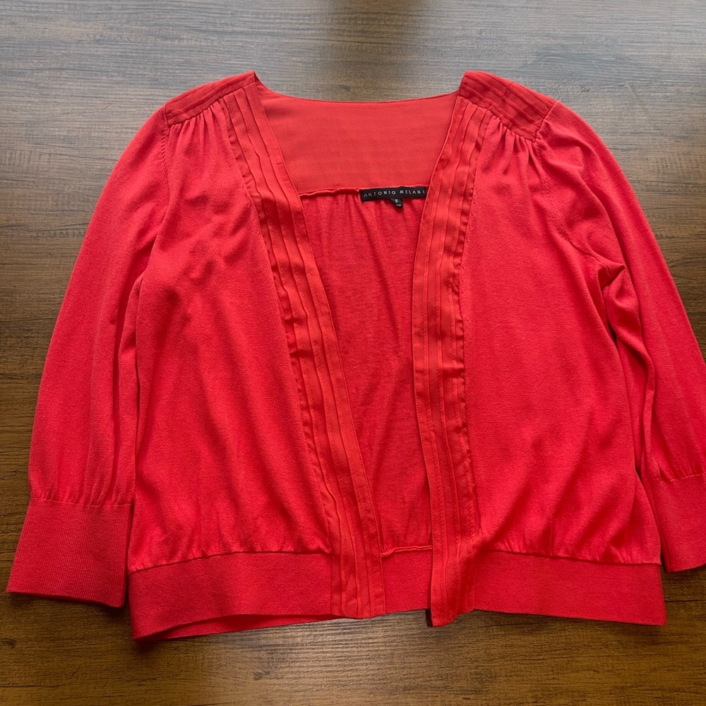 Antonio Melani Orange Textured Cardigan